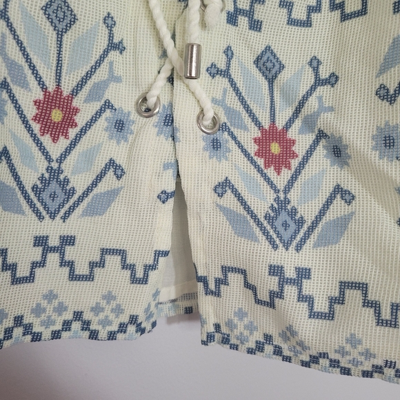 ANTHROPOLOGIE FOREVER THAT GIRL Boho Floral Lace Up Peplum Tank - Picture 10 of 14